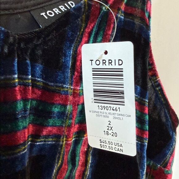 NWT Torrid Plus Size Plaid Velvet Swing Tank
Cami Top Holiday Christmas - Picture 6 of 6